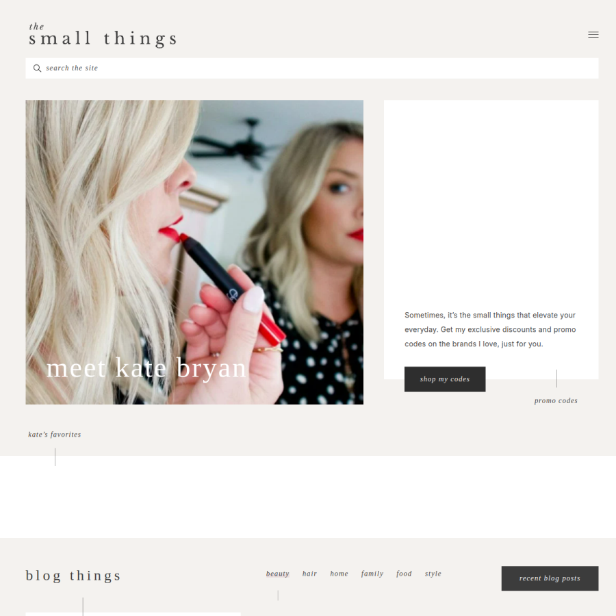 thesmallthingsblog.com homepage screenshot