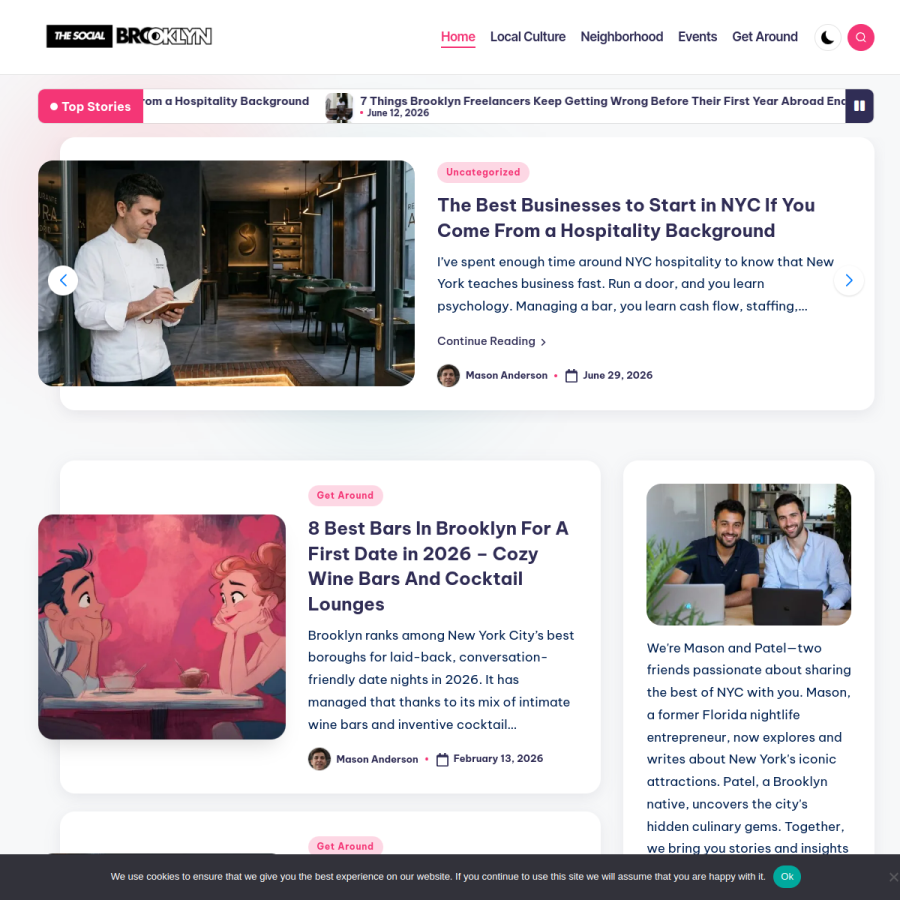 thesocialbrooklyn.com homepage screenshot