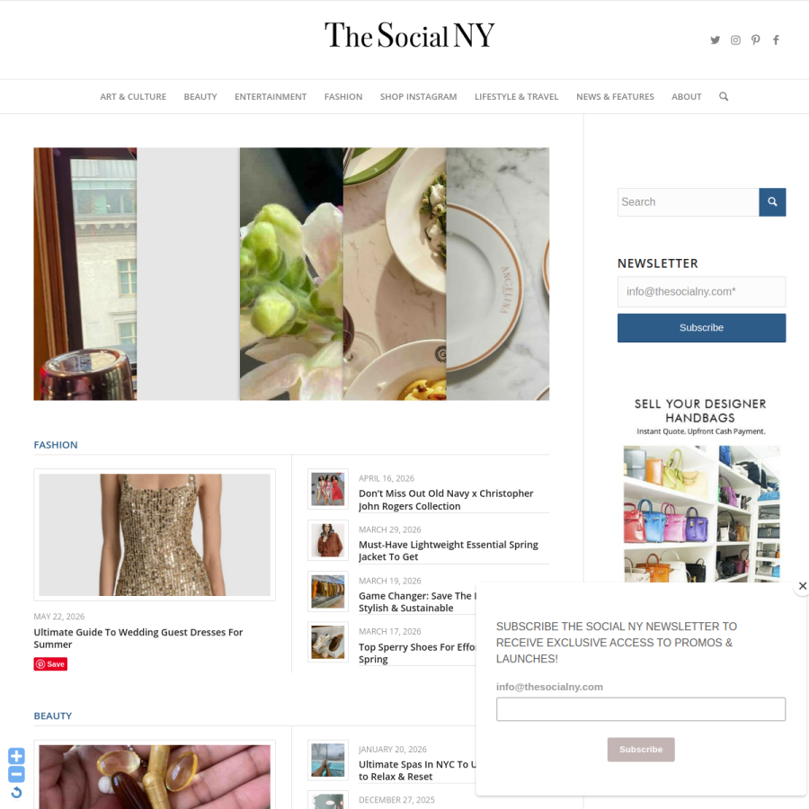 thesocialny.com homepage screenshot