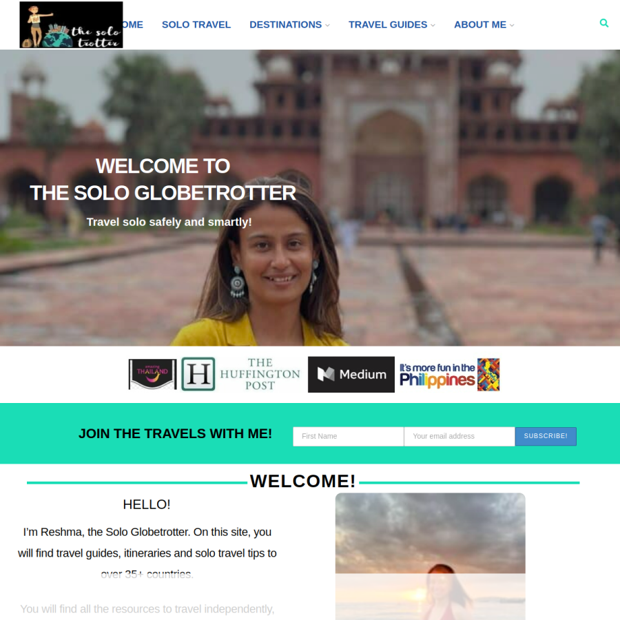 thesologlobetrotter.com homepage screenshot