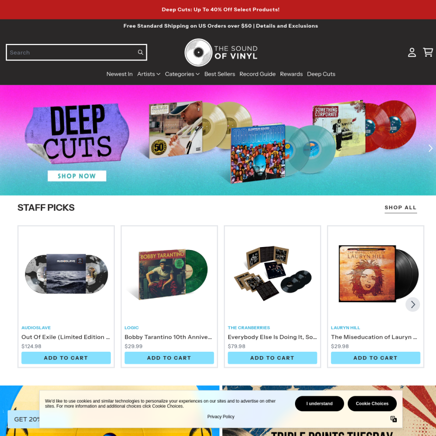 thesoundofvinyl.us homepage screenshot