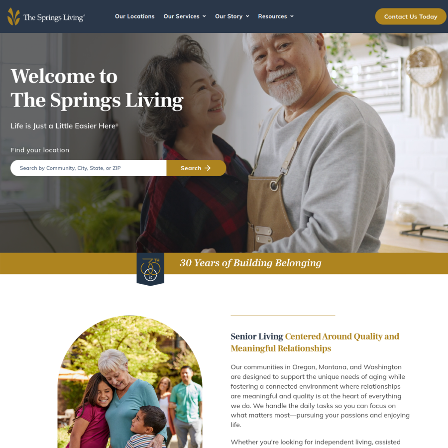 thespringsliving.com homepage screenshot