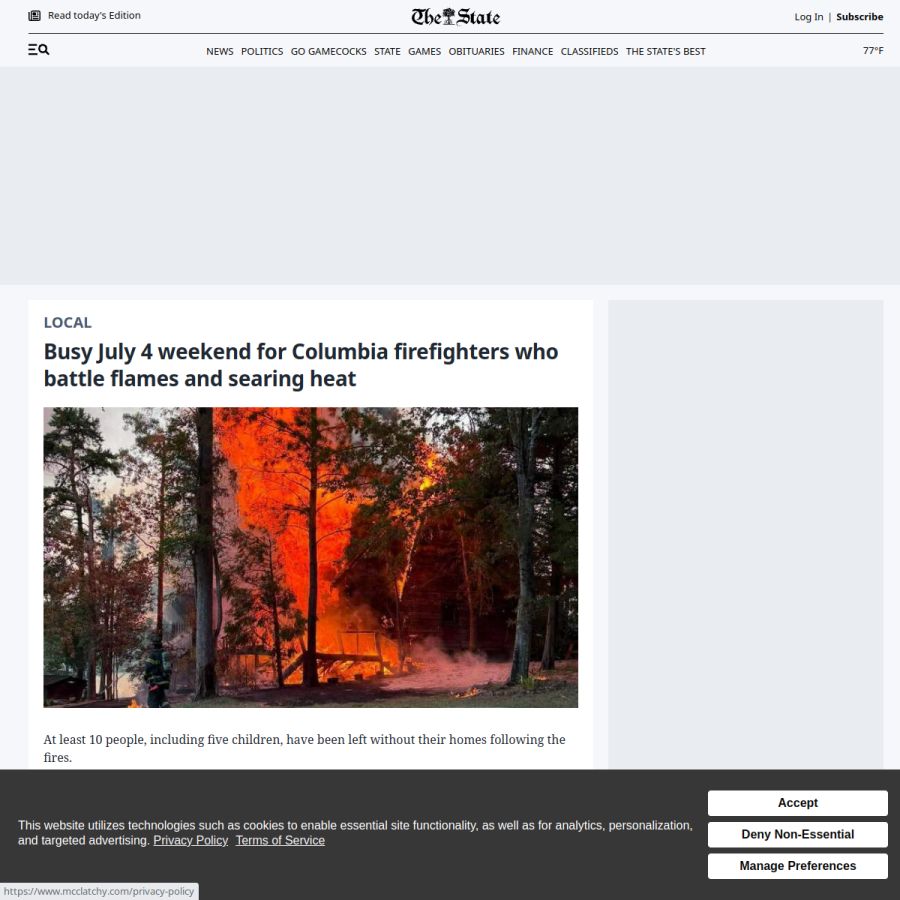 thestate.com homepage screenshot