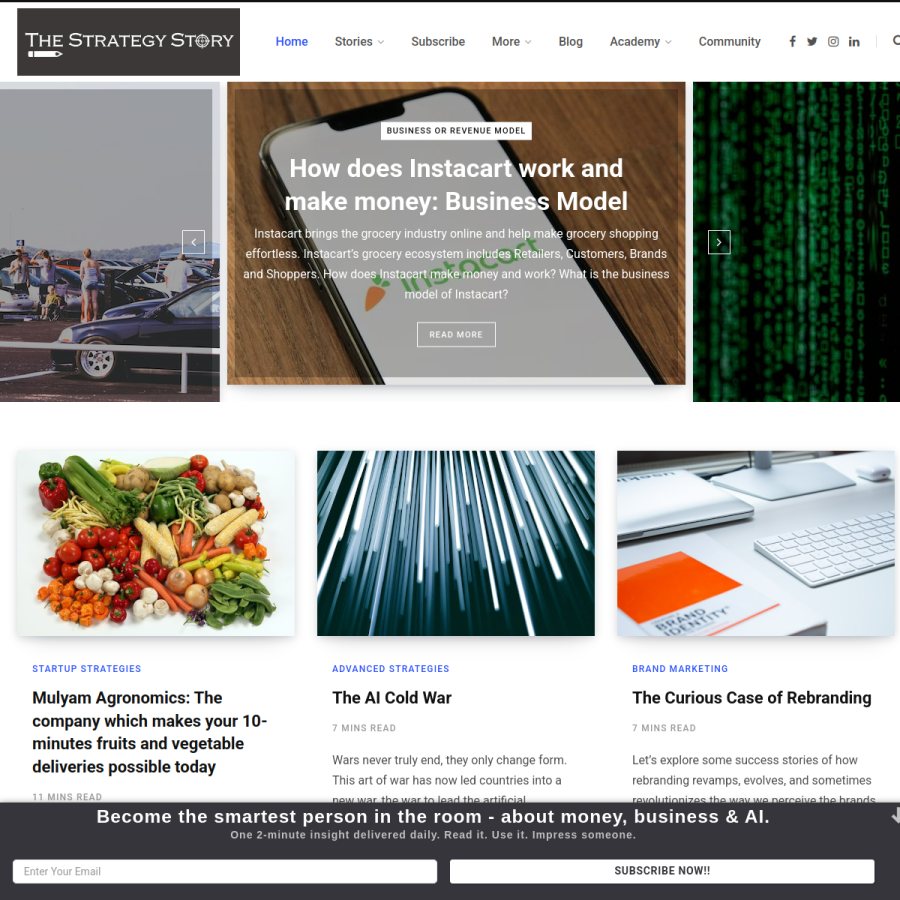 thestrategystory.com homepage screenshot