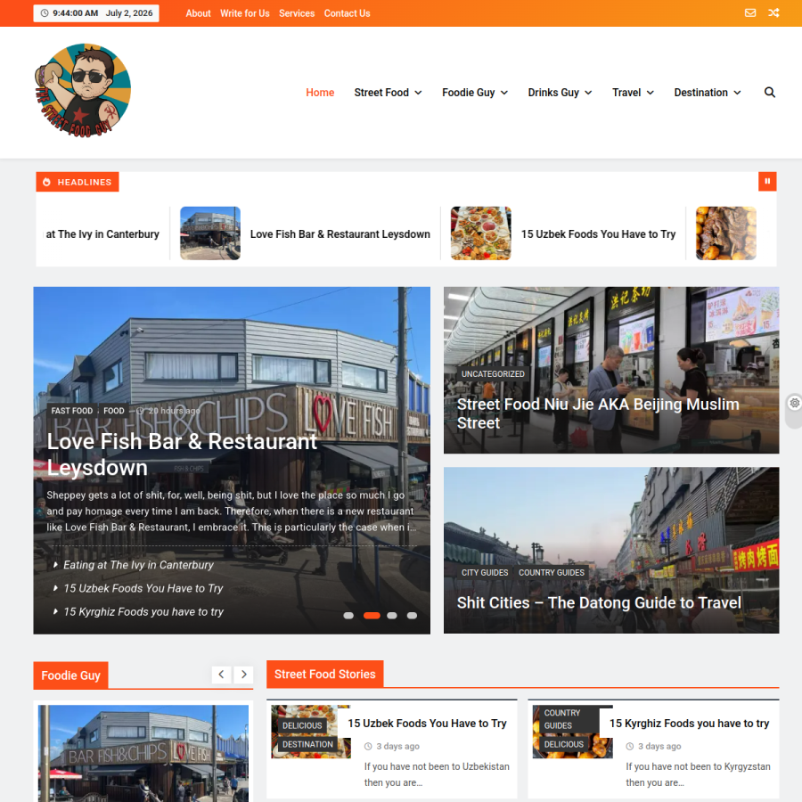 thestreetfoodguy.com homepage screenshot