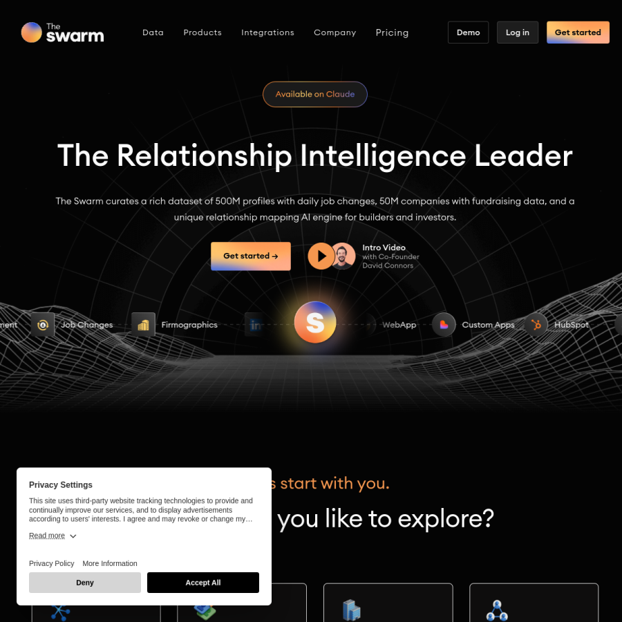 theswarm.com homepage screenshot