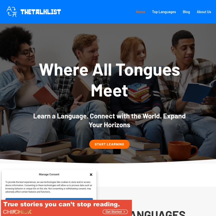 thetalklist.com homepage screenshot
