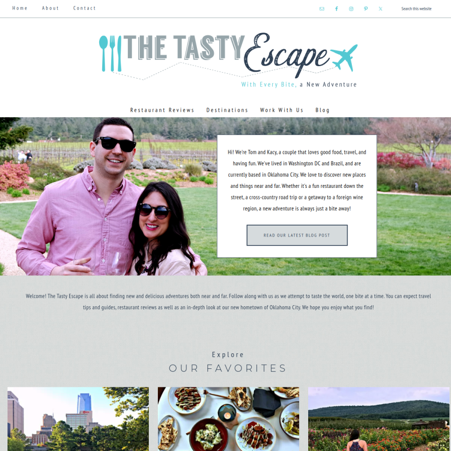 thetastyescape.com homepage screenshot