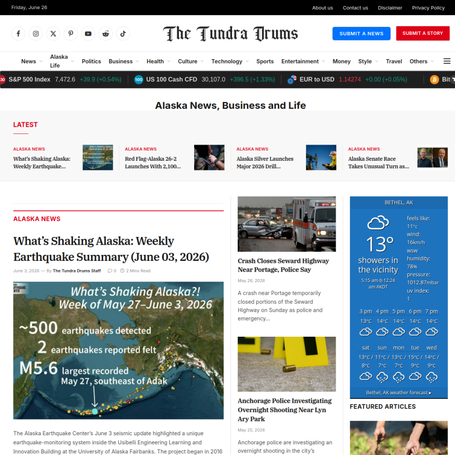 thetundradrums.com homepage screenshot