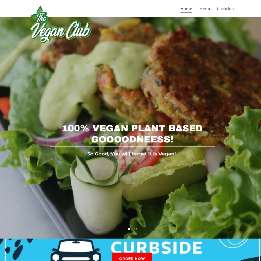 theveganclubcle.com homepage screenshot