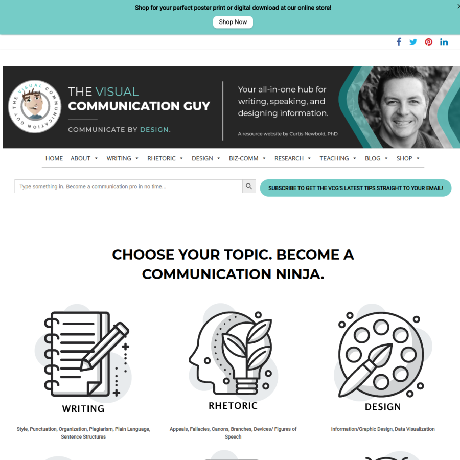 thevisualcommunicationguy.com homepage screenshot