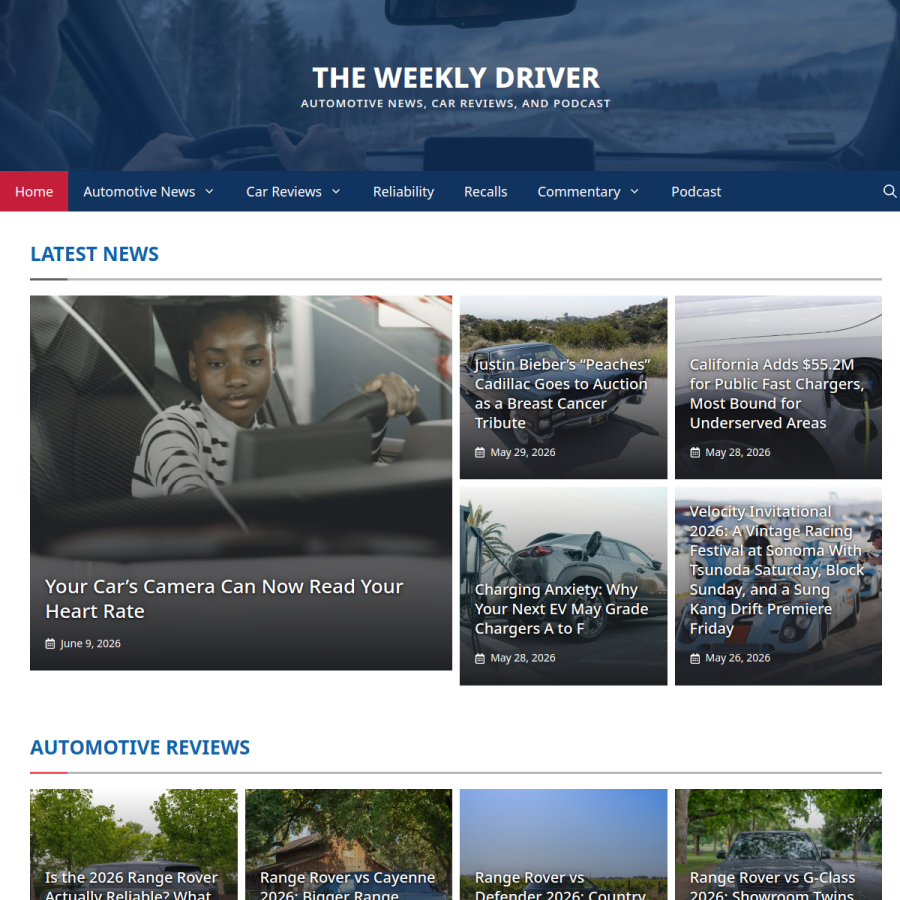 theweeklydriver.com homepage screenshot
