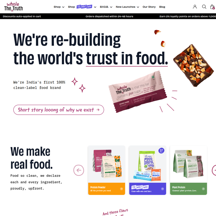 thewholetruthfoods.com homepage screenshot