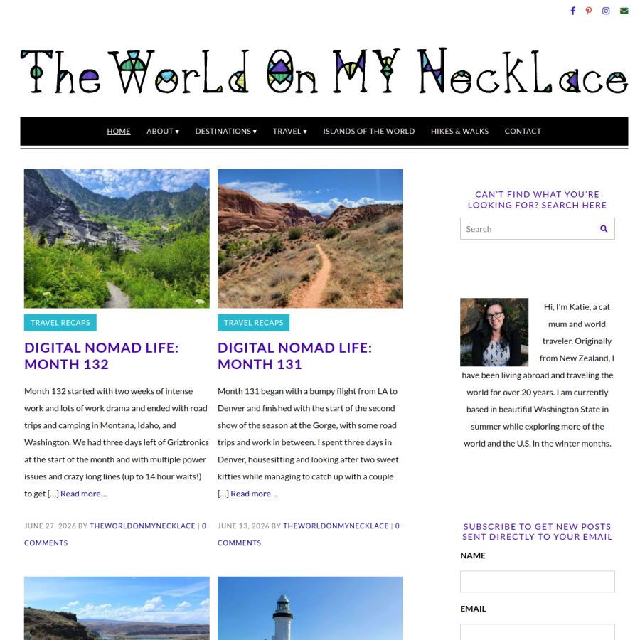 theworldonmynecklace.com homepage screenshot