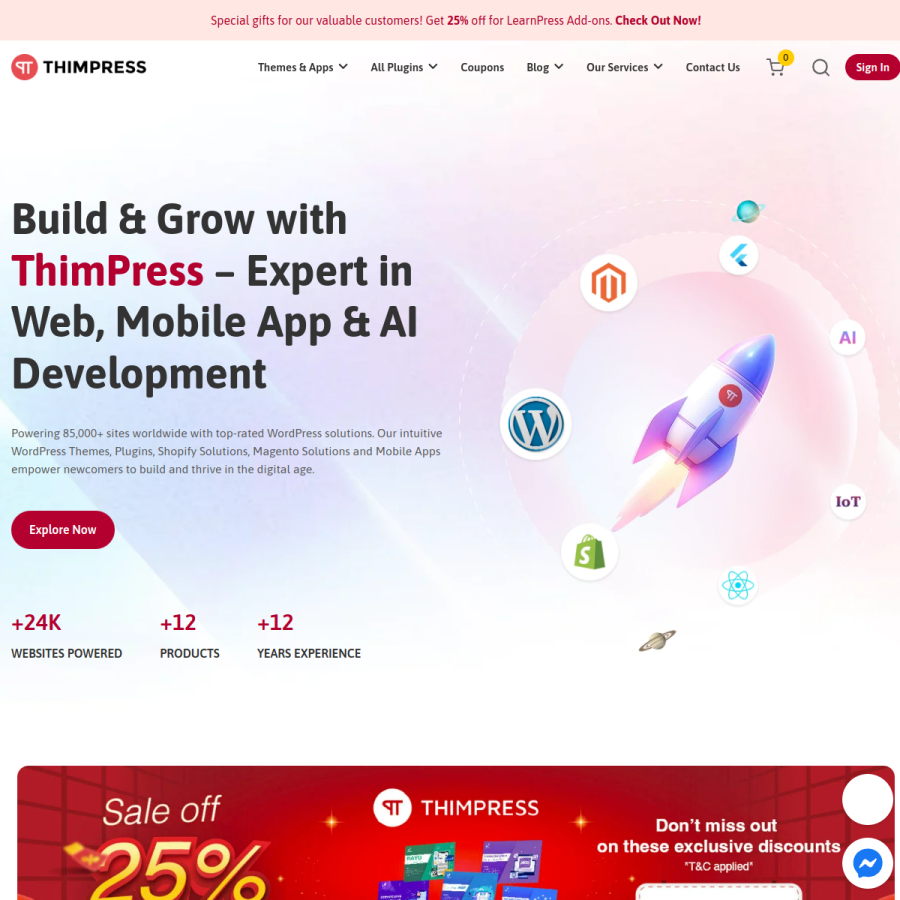 thimpress.com homepage screenshot