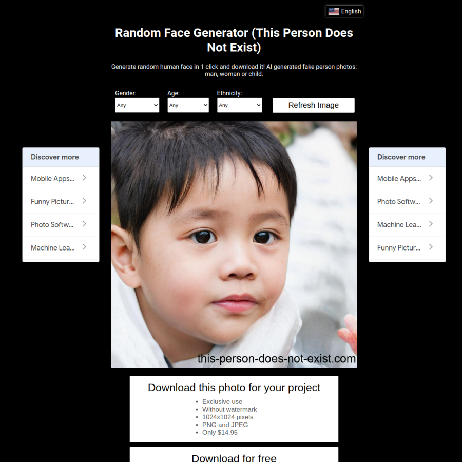 this-person-does-not-exist.com homepage screenshot