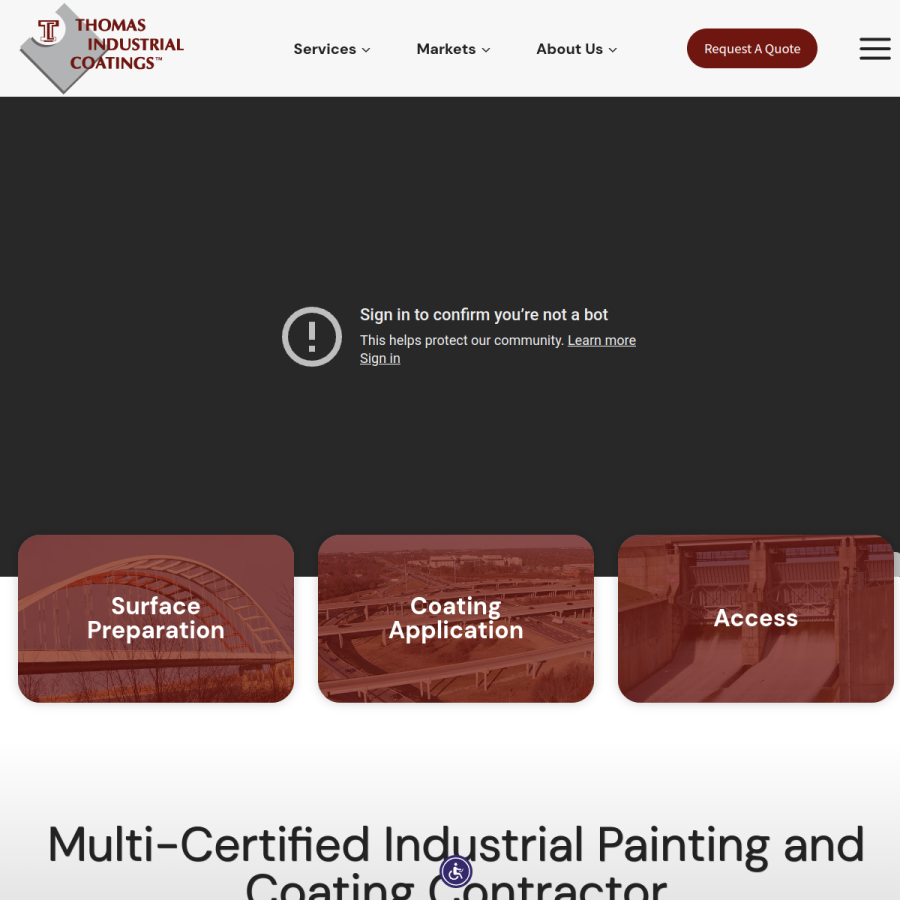 thomasindcoatings.com homepage screenshot