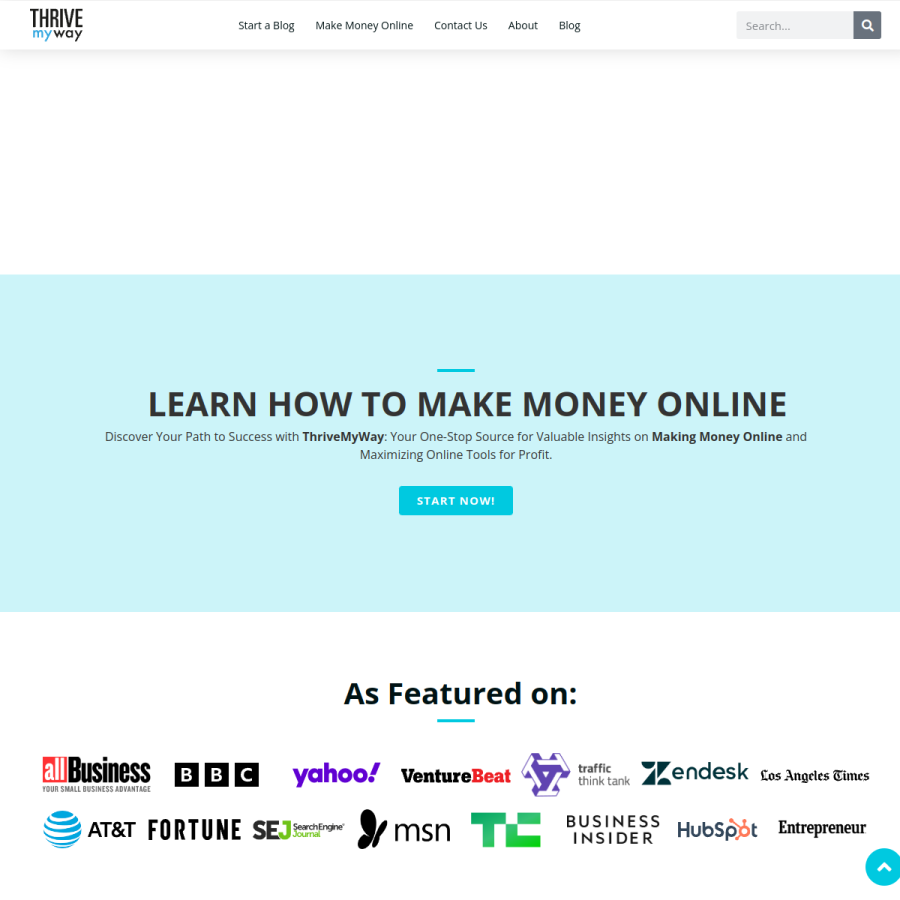 thrivemyway.com homepage screenshot