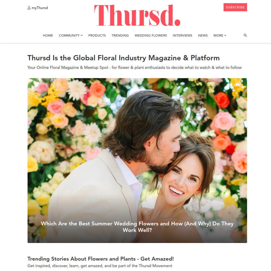 thursd.com homepage screenshot