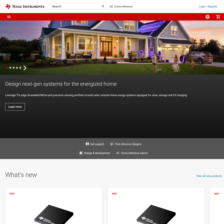 ti.com homepage screenshot