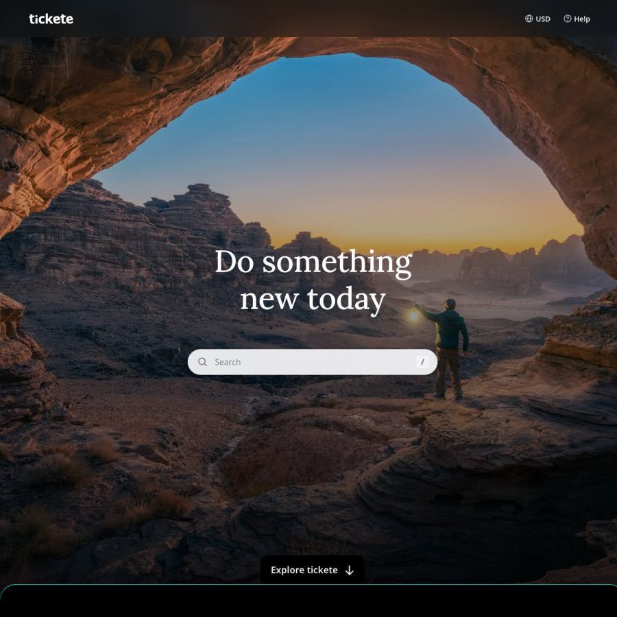tickete.co homepage screenshot