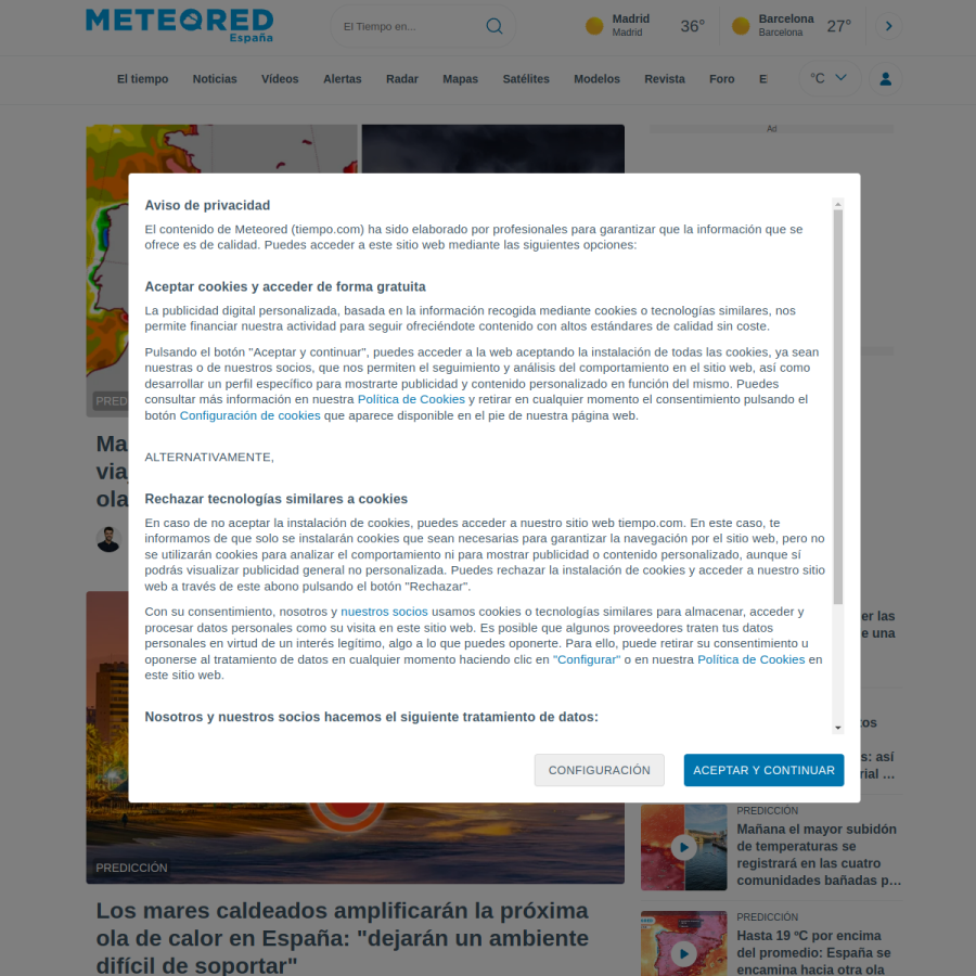 tiempo.com homepage screenshot