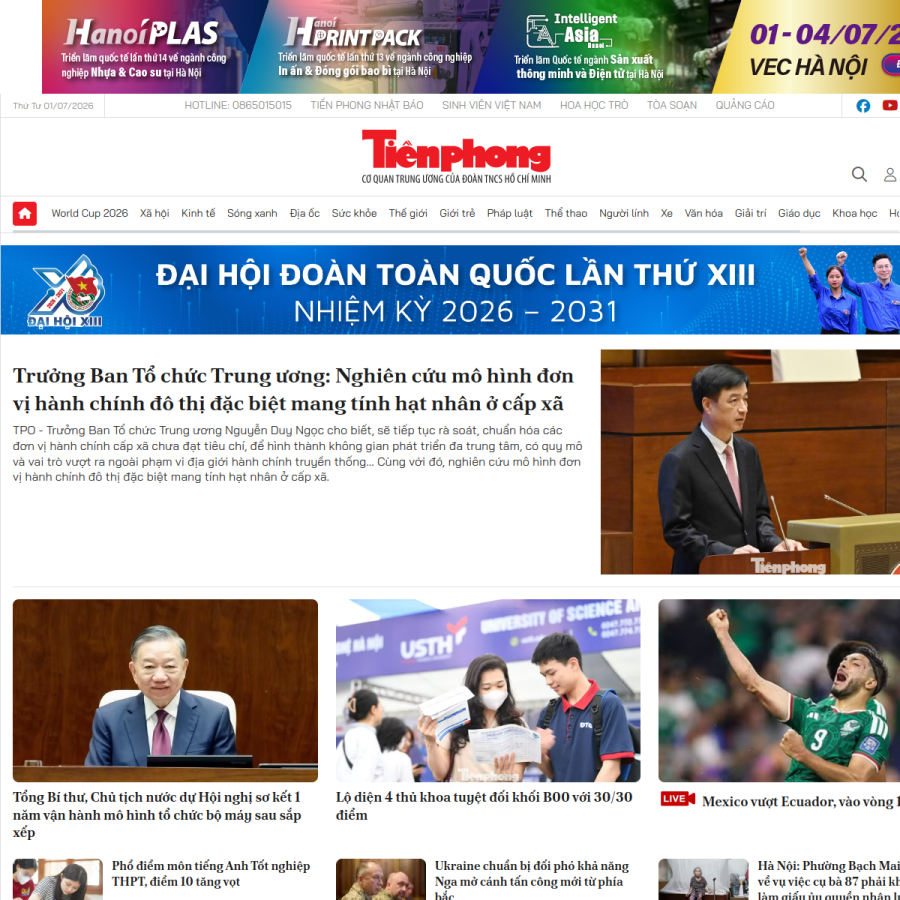 tienphong.vn homepage screenshot