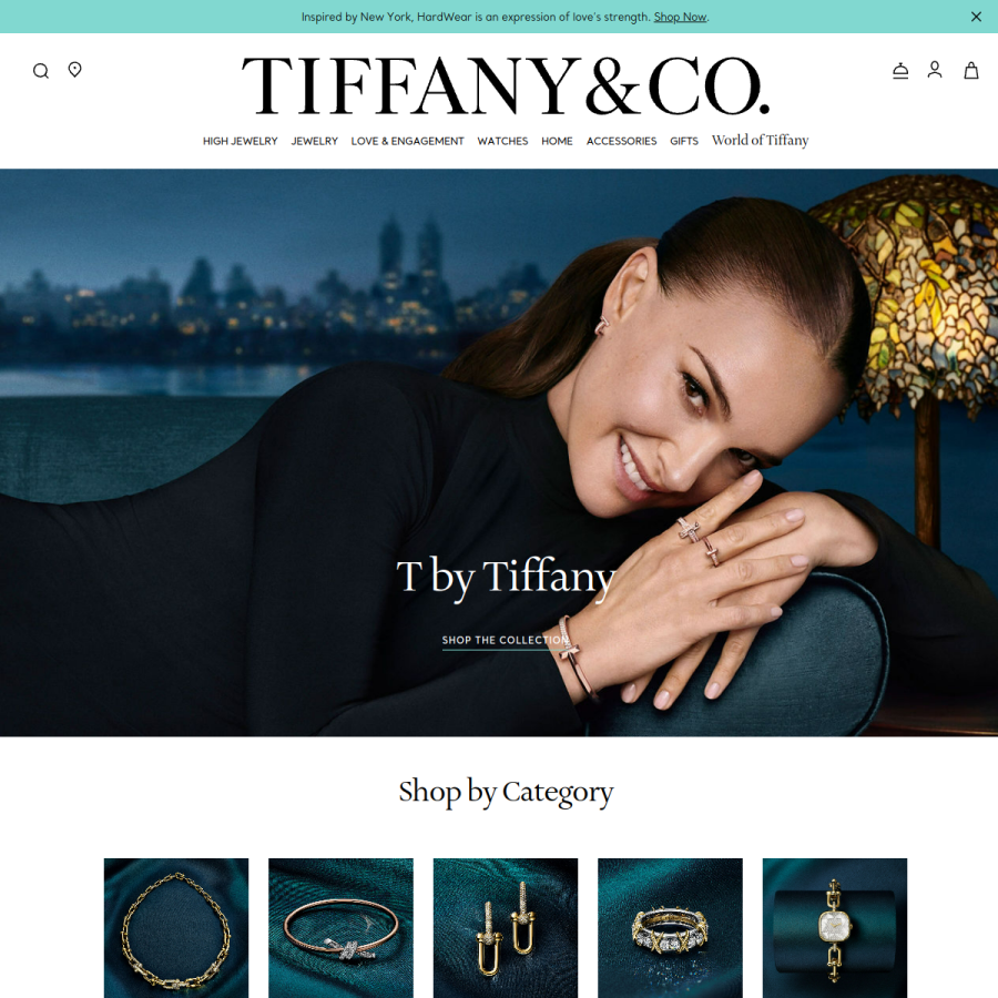tiffany.com homepage screenshot