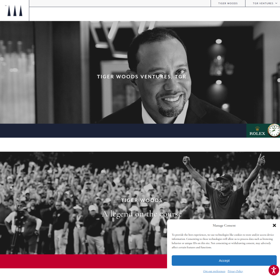 tigerwoods.com homepage screenshot