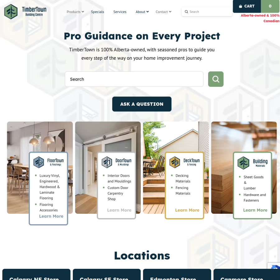 timbertown.ca homepage screenshot