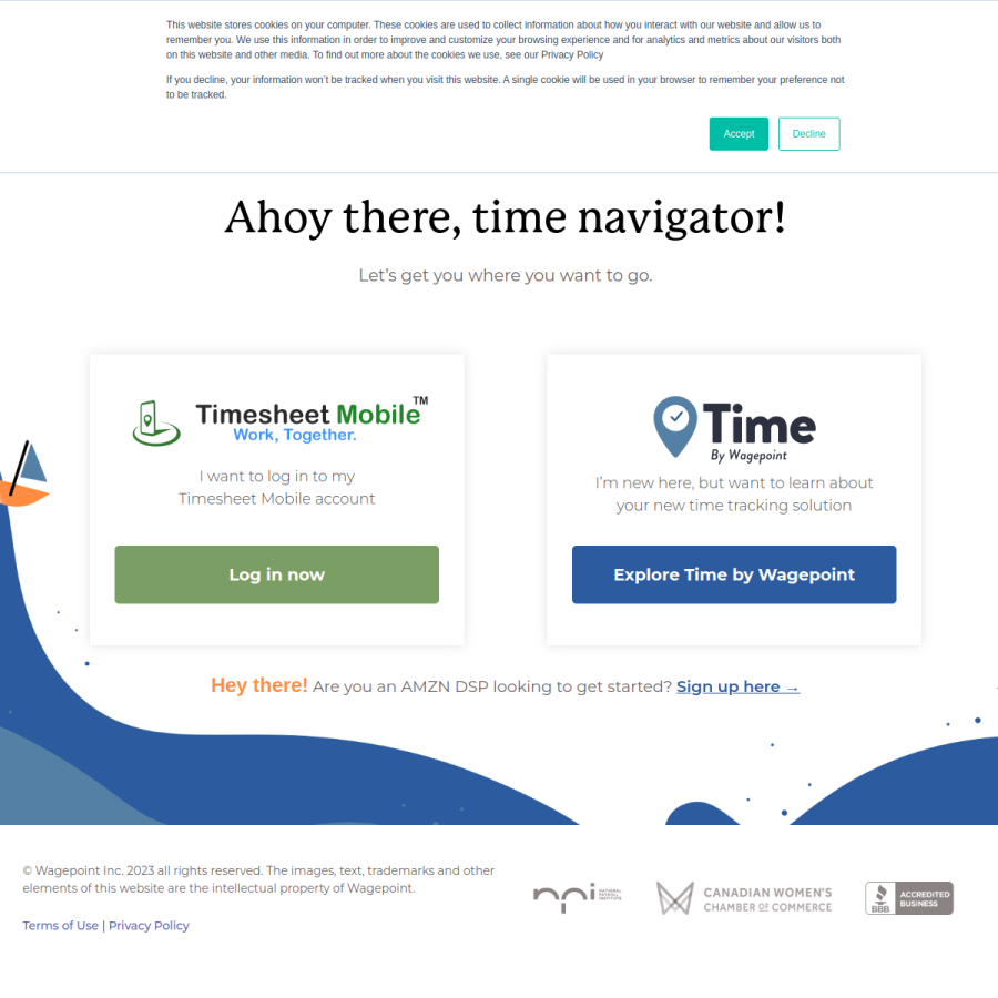 timesheetmobile.com homepage screenshot