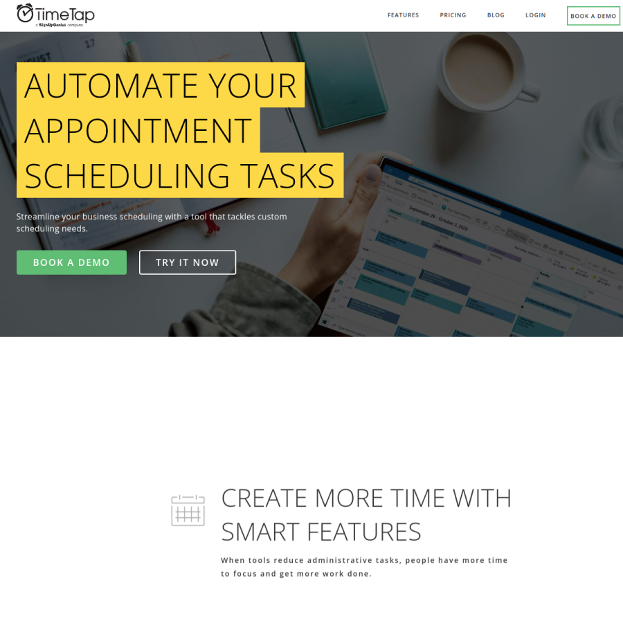 timetap.com homepage screenshot