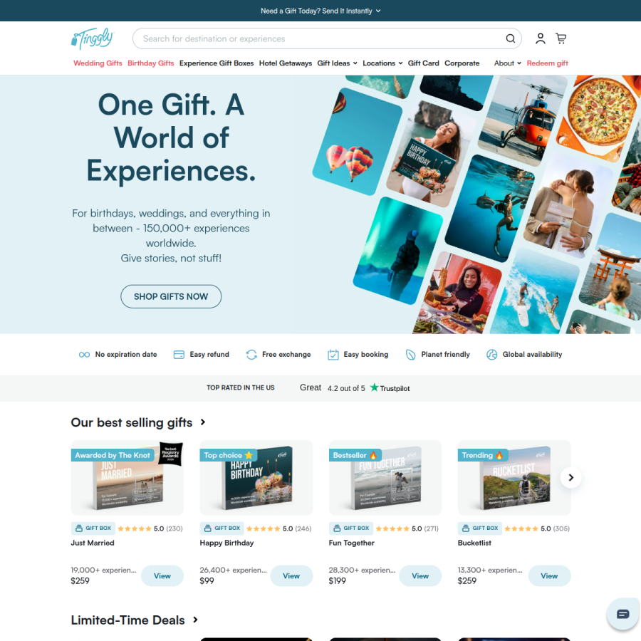 tinggly.com homepage screenshot