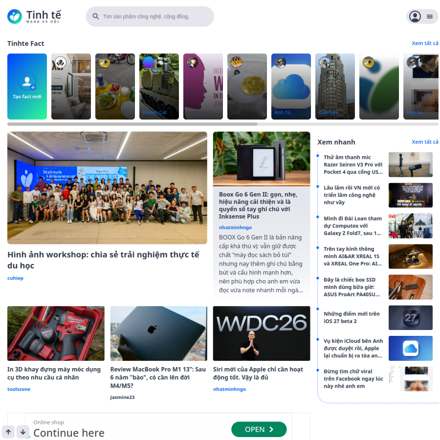 tinhte.vn homepage screenshot
