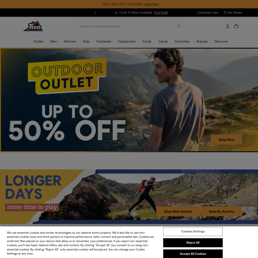 tiso.com homepage screenshot