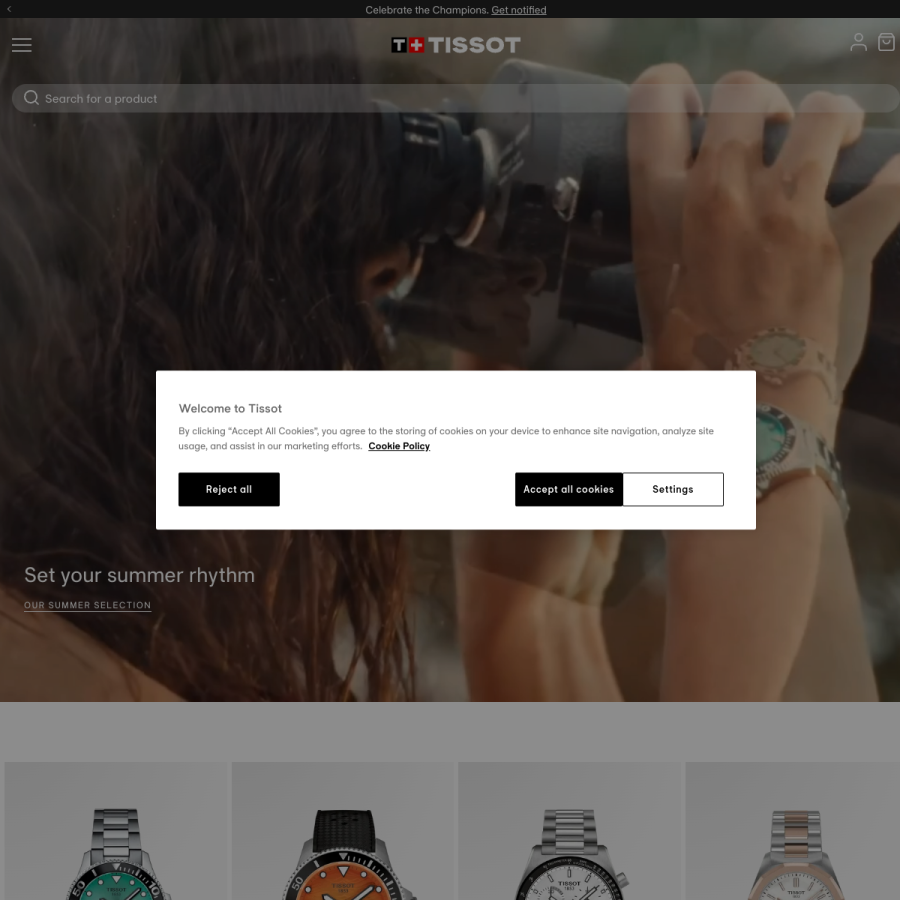 tissotwatches.com homepage screenshot