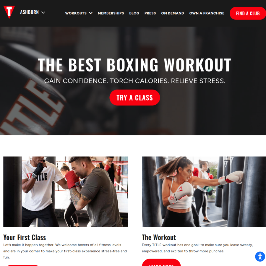 titleboxingclub.com homepage screenshot