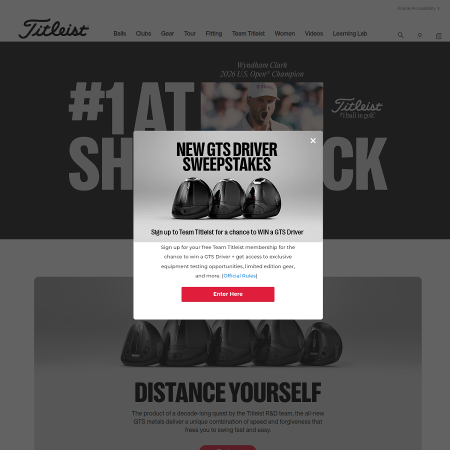 titleist.com.au homepage screenshot