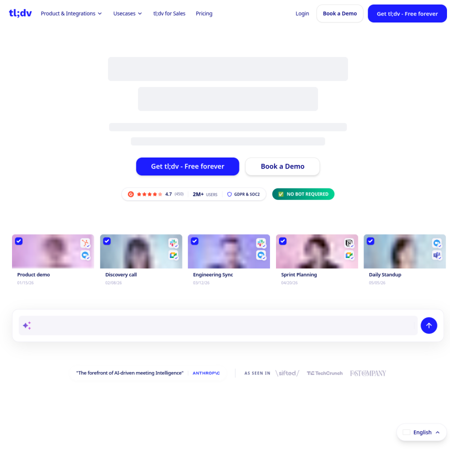 tldv.io homepage screenshot