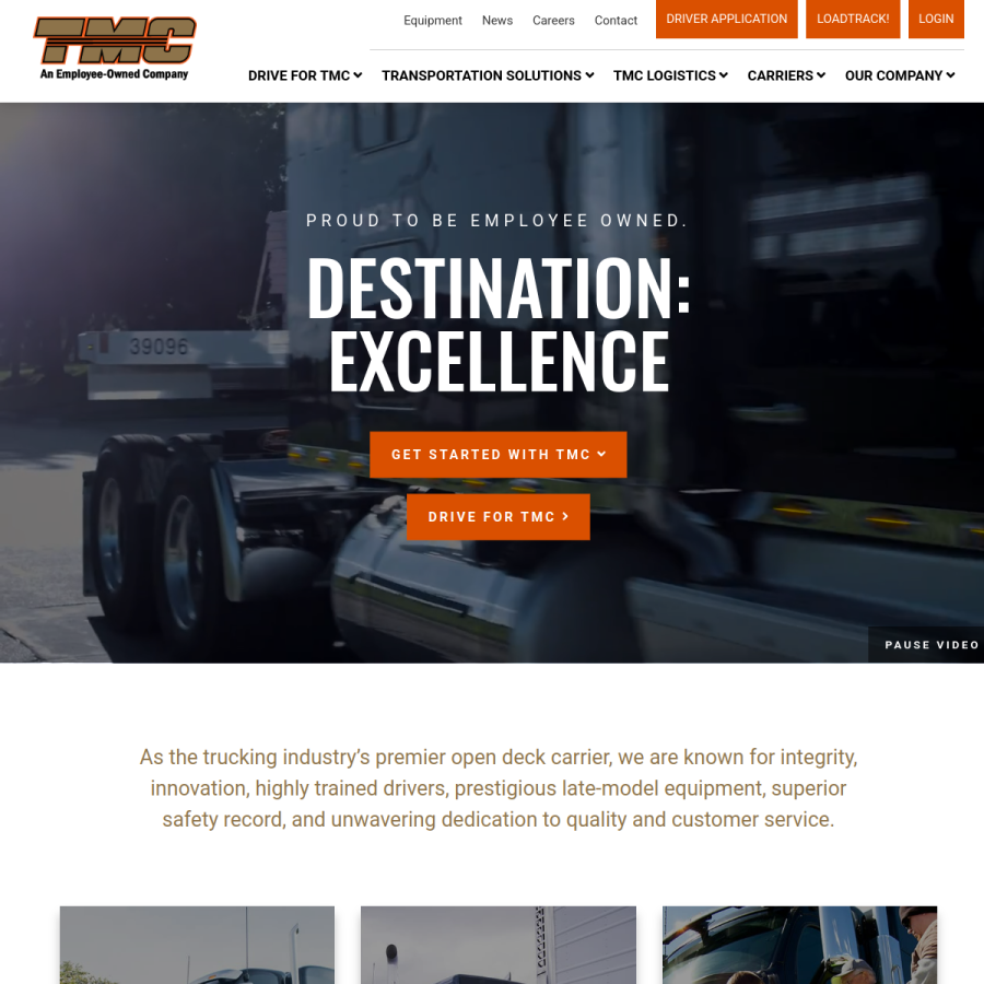 tmctrans.com homepage screenshot