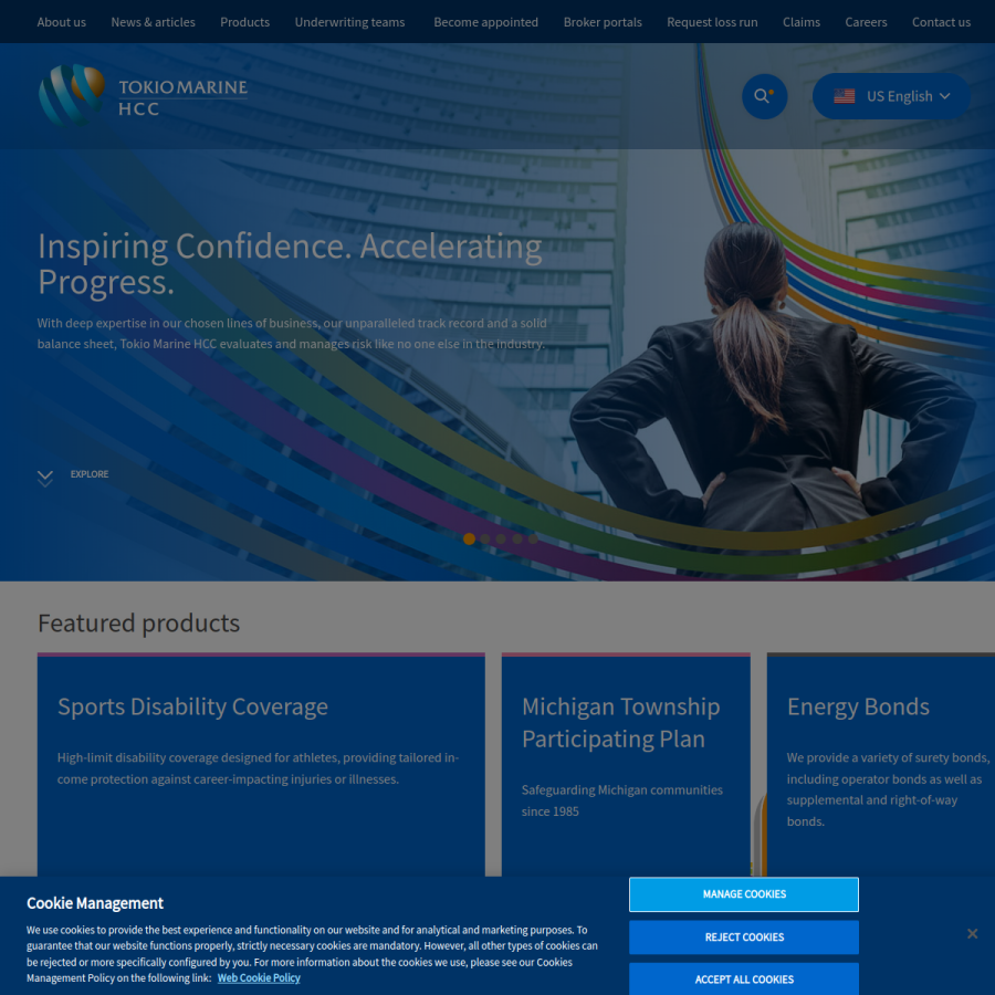 tmhcc.com homepage screenshot