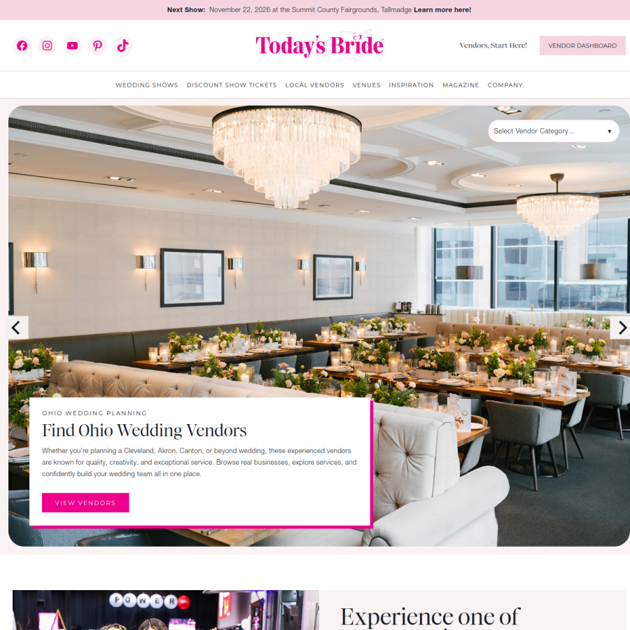 todaysbride.com homepage screenshot