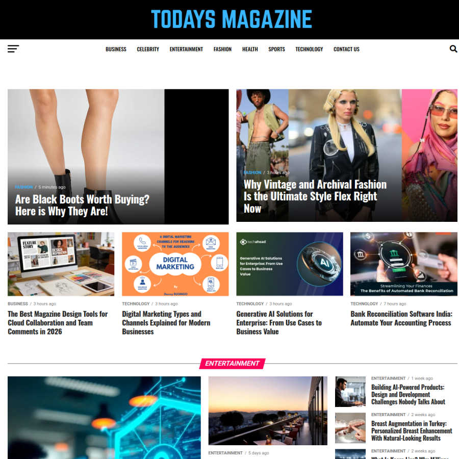 todaysmagazine.co.uk homepage screenshot