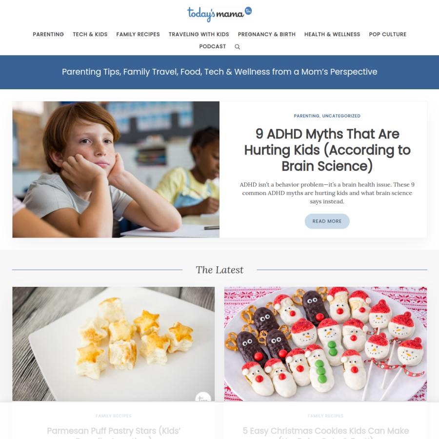 todaysmama.com homepage screenshot