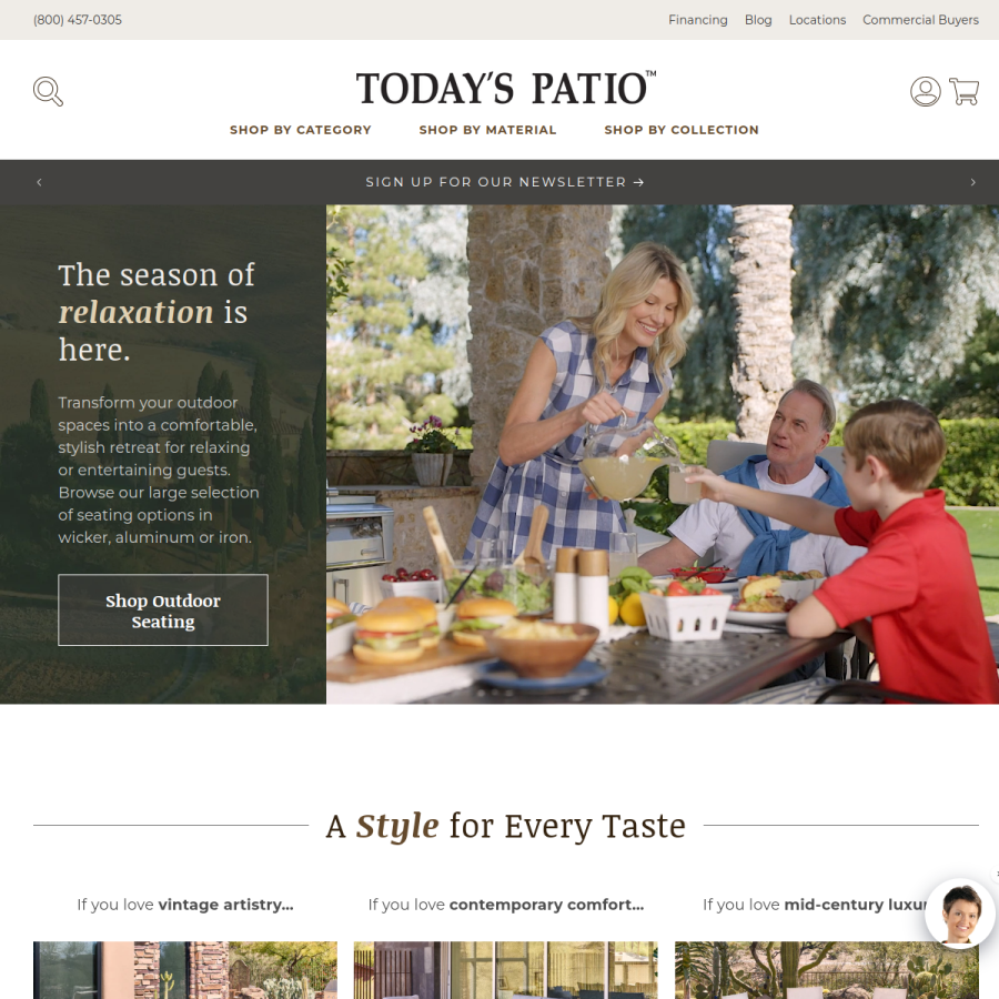 todayspatio.com homepage screenshot