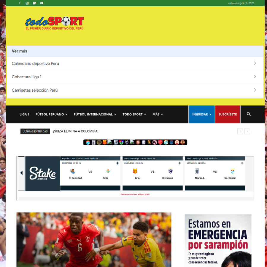 todosport.pe homepage screenshot
