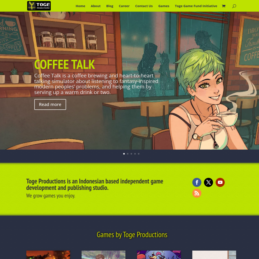 togeproductions.com homepage screenshot