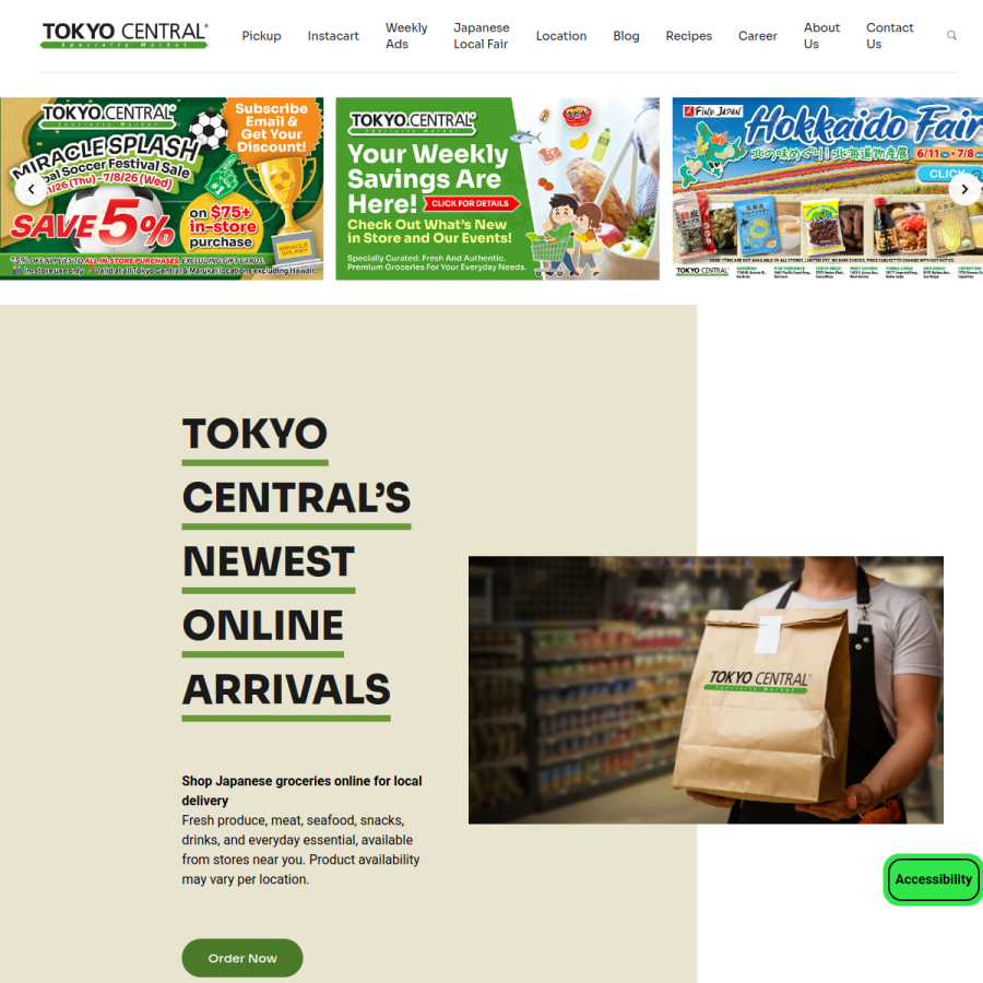 tokyocentral.com homepage screenshot