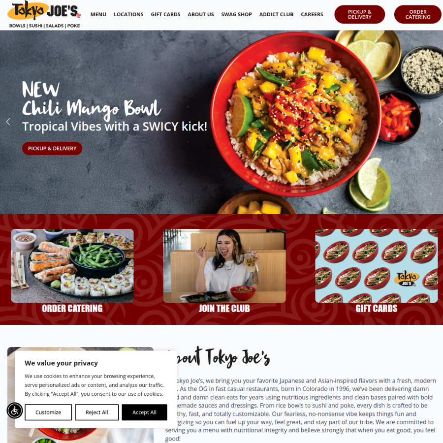 tokyojoes.com homepage screenshot