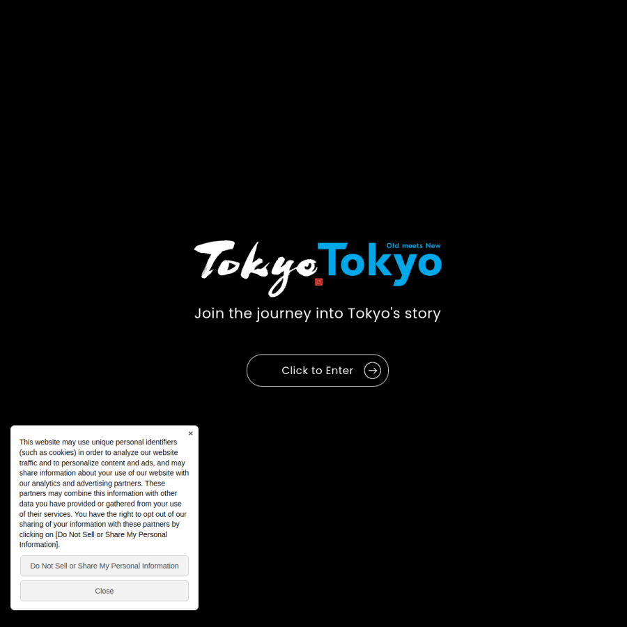 tokyotokyo.jp homepage screenshot
